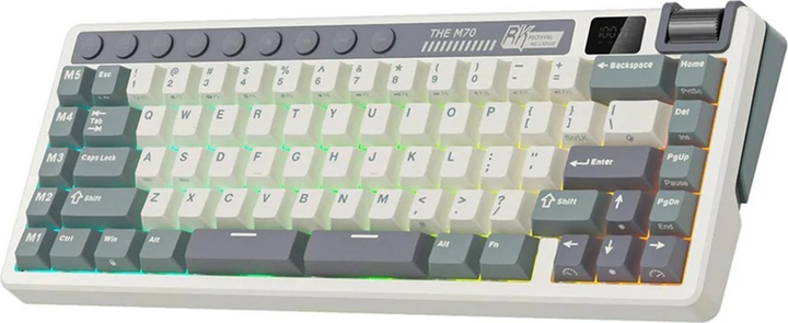 Клавіатура бездротова RK ROYAL KLUDGE M70 RGB Cream Switch Cyan Purple (RK-M70-CYANPRP-CRMSW-US) - зображення 2