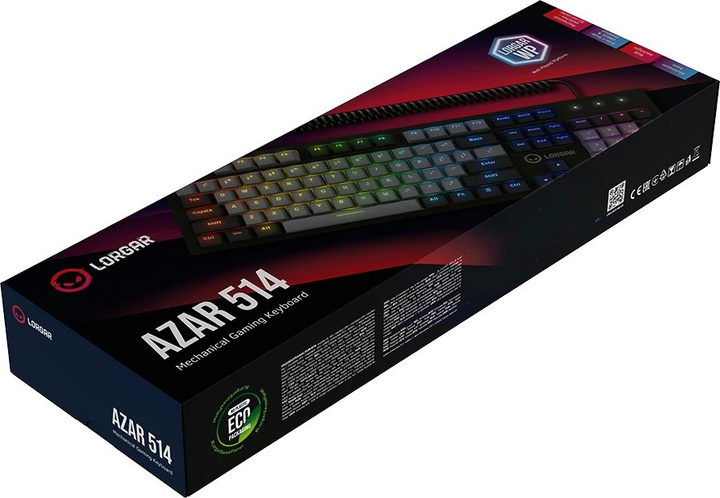 Клавіатура дротова Lorgar Azar 514 RGB USB Black (LRG-GK514B-US) - зображення 11
