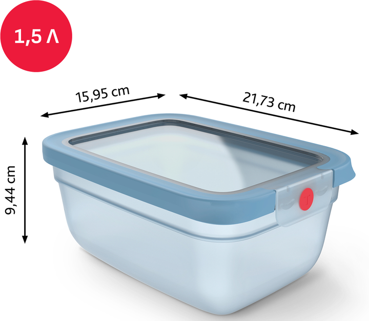 Контейнер прямоугольный Tefal oneClick 1.5 л (N1211010) - Фото 2 Контейнер прямоугольный Tefal oneClick 1.5 л (N1211010) - изображение 2