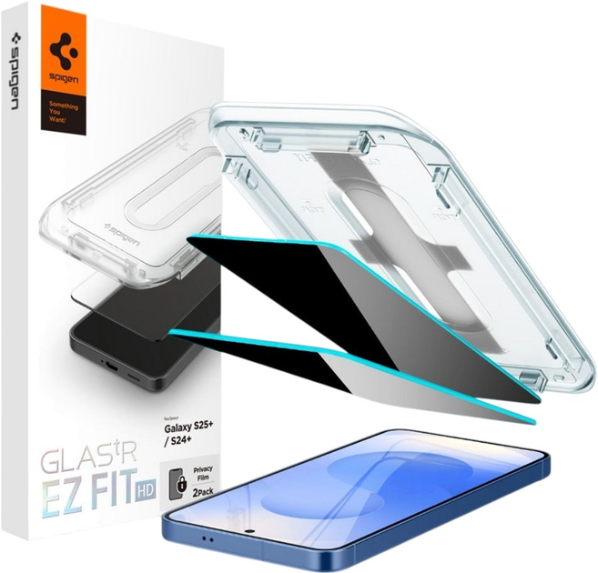 Захисне скло Spigen Glas.tR EZ Fit HD Privacy для Samsung Galaxy S25 Plus/S24 Plus 2 шт. (AGL09307) - зображення 1