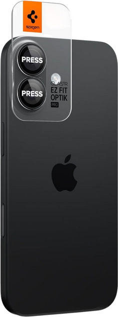 Захисне скло Spigen Glas.tR EZ Fit Optik Pro для Apple iPhone 17/16 Plus/16 Black 2 шт. (AGL07921) - зображення 2