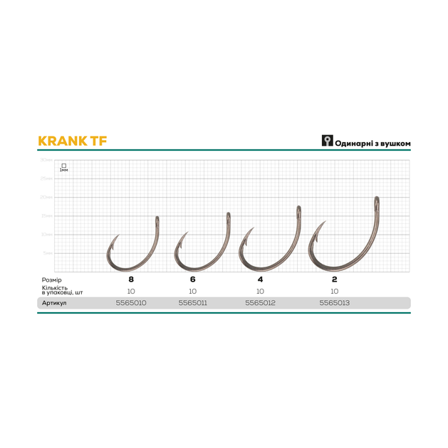 Крючок GC G.Carp Krank TF №6 (10шт) - Фото 2 Крючок GC G.Carp Krank TF №6 (10шт) - изображение 2