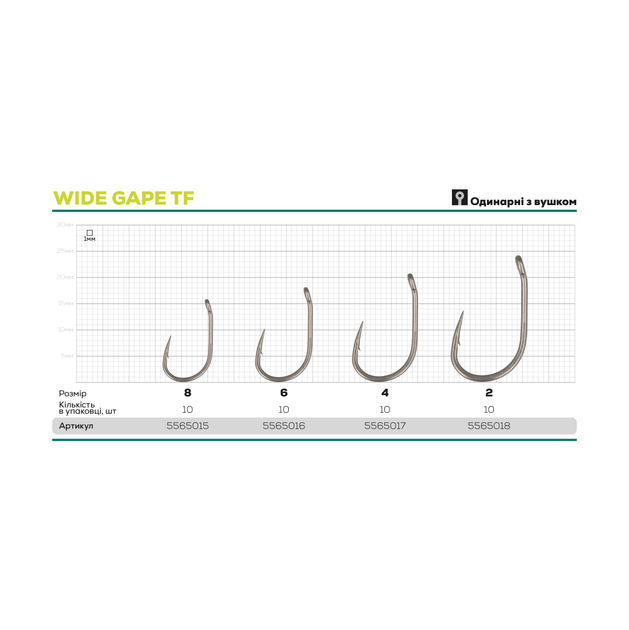 Крючок GC G.Carp Wide Gape TF №6 (10шт) - изображение 2