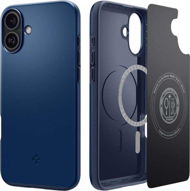 Панель Spigen Thin Fit MagFit для Apple iPhone 16 Navy Blue (ACS08187) - зображення 3