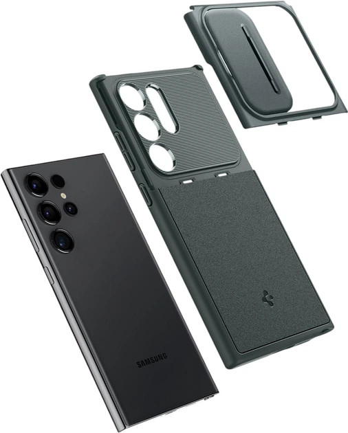 Панель Spigen Optik Armor для Samsung Galaxy S24 Ultra Abyss Green (ACS07314) - зображення 7