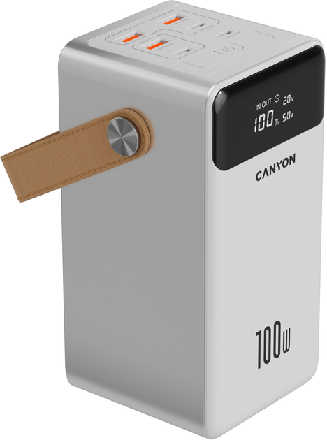 УМБ Canyon OnPower 610 metal 60000 mAh 100W White (CNS-CPB610W) - зображення 2