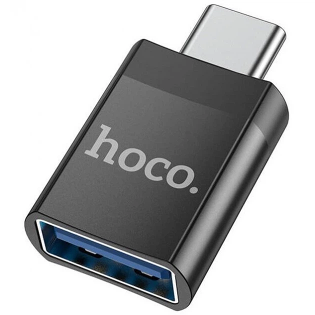 Перехідник OTG Hoco UA17 USB - Type-C, Black - Фото 1 Перехідник OTG Hoco UA17 USB - Type-C, Black - зображення 1