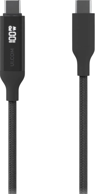 Kabel Ubiquiti USB-C with Charge Display 2 m Black (UACC-CABLE-USB-100W-2M-BK) - obraz 2