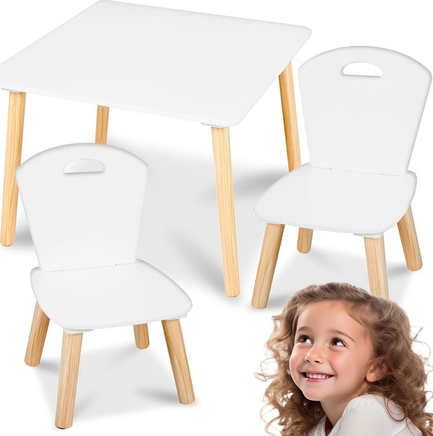 Zestaw drewniany dla dzieci Ricokids Stolik + 2 krzesełka RC-848 (5903890622008) - obraz 2