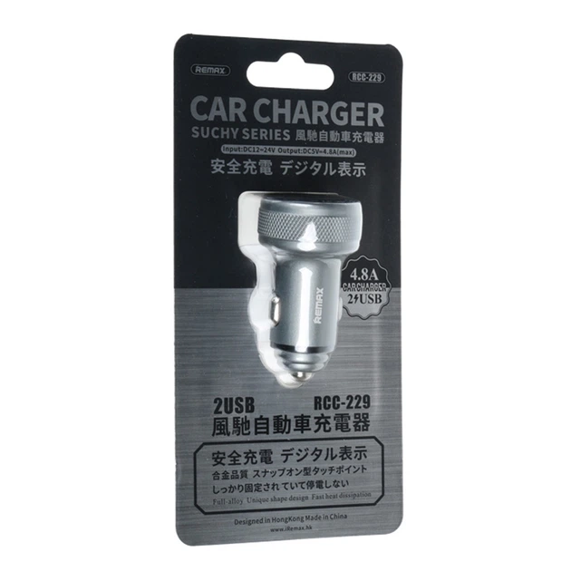 Автомобільний зарядний пристрій Remax RCC229 2 USB 4.8A, Gray - зображення 3