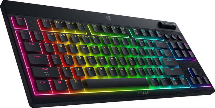 Klawiatura bezprzewodowa Razer BlackWidow V4 Low-Profile Tenkeyless HyperSpeed Yellow Switch Wireless/Bluetooth/USB Black (RZ03-05450100-R3M1) - obraz 3