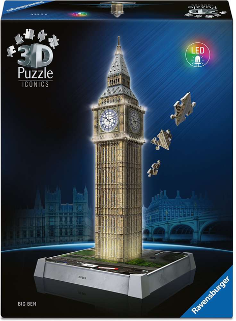 Puzzle 3D Ravensburger Iconics Big Ben 216 elementów 12008025 (4005555080251) - obraz 1