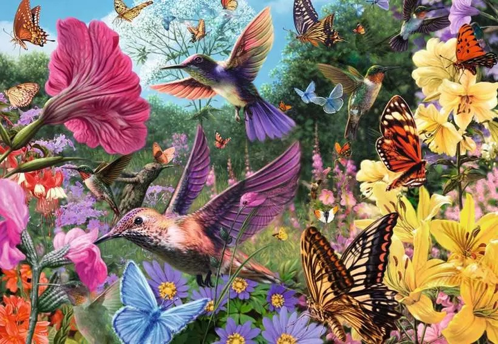 Puzzle Ravensburger Kwiaty i motyle 200 elementów 12001369 (4005555013693) - obraz 2