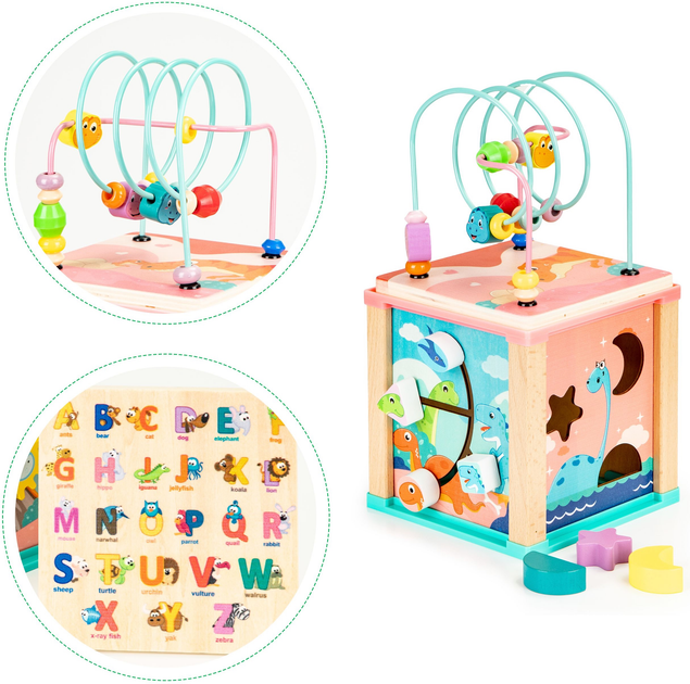 Drewniana kostka edukacyjna EcoToys sorter mula (5903769970100) - obraz 6