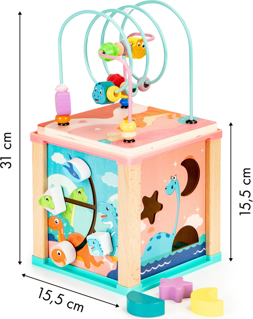 Drewniana kostka edukacyjna EcoToys sorter mula (5903769970100) - obraz 7