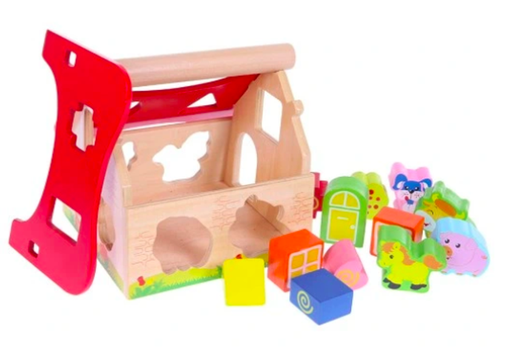 Дерев'яний сортер EcoToys із кубиками Ферма (5905817000241) - зображення 4