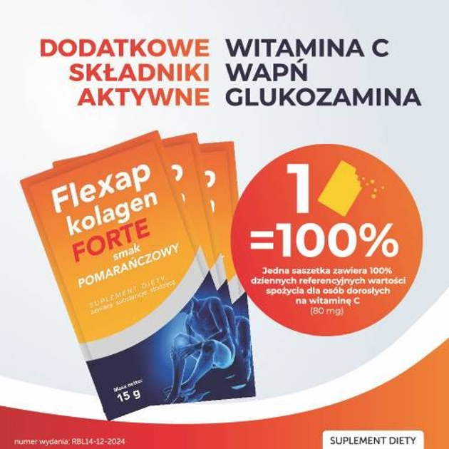 Suplement diety Paso Kolagen Flexap Forte 30 saszetek Pomarańcz (5902012698464) - obraz 5