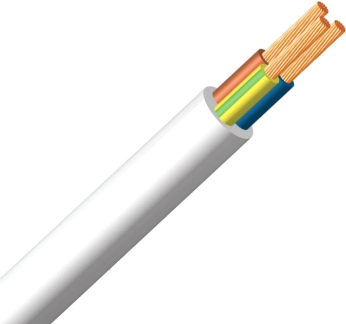 Kabel Lietkabelis H03VV-F 3 x 0.5 25 m Biały (4779016542816) - obraz 1