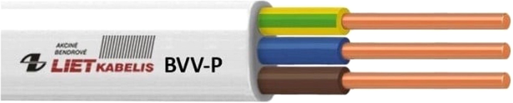 Kabel Lietkabelis BVV-P 3 x 1.0 50 m Biały (4779016540782) - obraz 1