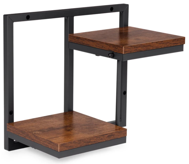 Kwietnik ścienny ModernHome by Multistore ME-ATS04 dwupoziomowe półki wiszące ozdoby Loft (5905817007608) - obraz 1