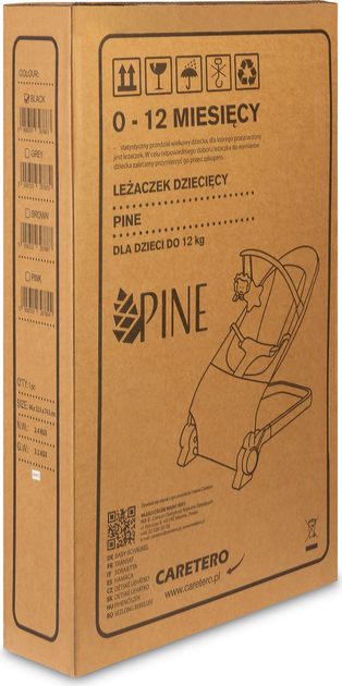 Leżaczek dziecięcy Caretero Pine Black TERO-80610 (5908310397863) - obraz 12