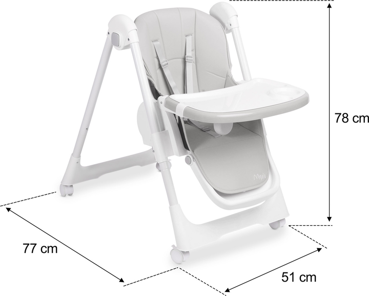 Krzesełko do karmienia Caretero Megalo Light Grey TERO-7711 (5908310398174) - obraz 13