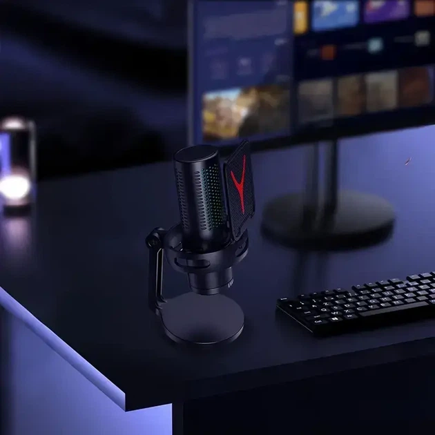 Микрофон Yanmai GM7 RGB игровой USB Type-C — кардиоидный, с подсветкой, регулятором громкости и mute - изображение 6
