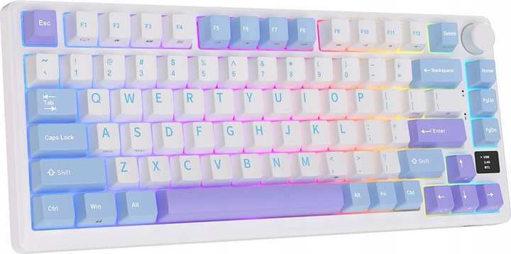 Klawiatura bezprzewodowa RK ROYAL KLUDGE M75 RGB Brown Switch Taro Milk (RK-M75-TAROMLK-BRNSW-US) - obraz 2