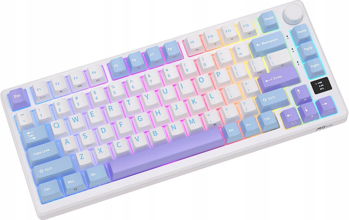 Клавіатура бездротова RK ROYAL KLUDGE M75 RGB K Silver Switch Taro Milk (RK-M75-TAROMLK-KSLVSW-US) - зображення 4