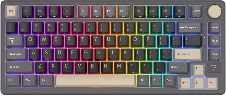 Klawiatura bezprzewodowa RK ROYAL KLUDGE M75 RGB K Silver Switch Phantom (RK-M75-PHNTM-KSLVSW-US) - obraz 1