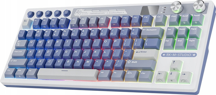 Klawiatura bezprzewodowa RK ROYAL KLUDGE M87 RGB Beige Switch Ocean Blue (RK-M87-OCBLU-BEGSW-US) - obraz 2