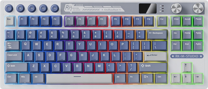 Klawiatura bezprzewodowa RK ROYAL KLUDGE M87 RGB Cream Switch Ocean Blue (RK-M87-OCBLU-CRMSW-US) - obraz 1