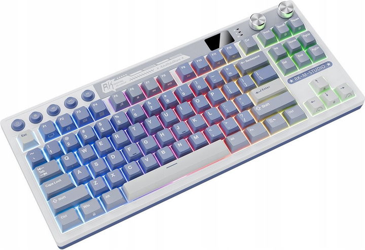 Klawiatura bezprzewodowa RK ROYAL KLUDGE M87 RGB Cream Switch Ocean Blue (RK-M87-OCBLU-CRMSW-US) - obraz 4