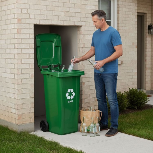 Контейнер для скла ModernHome by Multistore MO-120G-9-K 120 л Зелений (5905817010141) - зображення 9