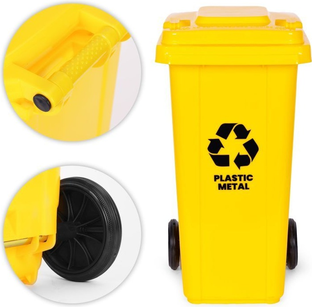 Контейнер для пластику ModernHome by Multistore MO-120G-13-K 120 л Жовтий (5905817010165) - зображення 7