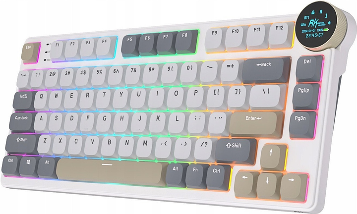 Клавіатура бездротова RK ROYAL KLUDGE N80 RGB Red Switch Pearly Dawn (RK-N80-PRLYDWN-REDSW-US) - зображення 3