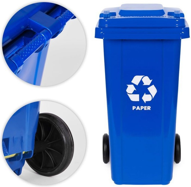 Контейнер для макулатури ModernHome by Multistore MO-120G-8-K 120 л Синій (5905817010172) - зображення 6
