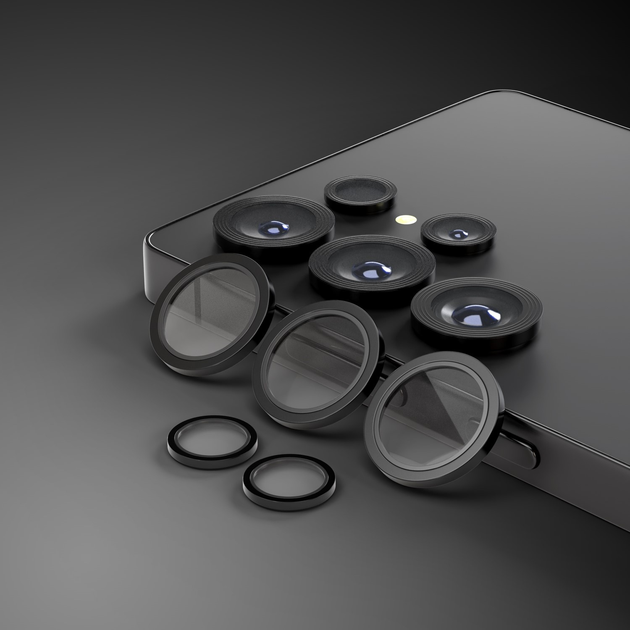 Szkło hartowane Etteri Camera Lens Protector do Samsung Galaxy S25 Ultra Black (5907504568454) - obraz 4