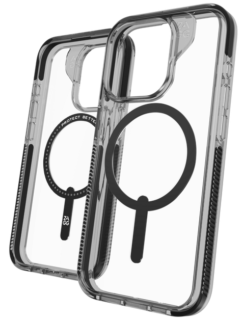 Чехол противоударный ZAGG Gear4 Crystal Palace Clear Case with MagSafe для Apple Iphone 15 Pro Max (6.7") Прозрачный + Black - изображение 10