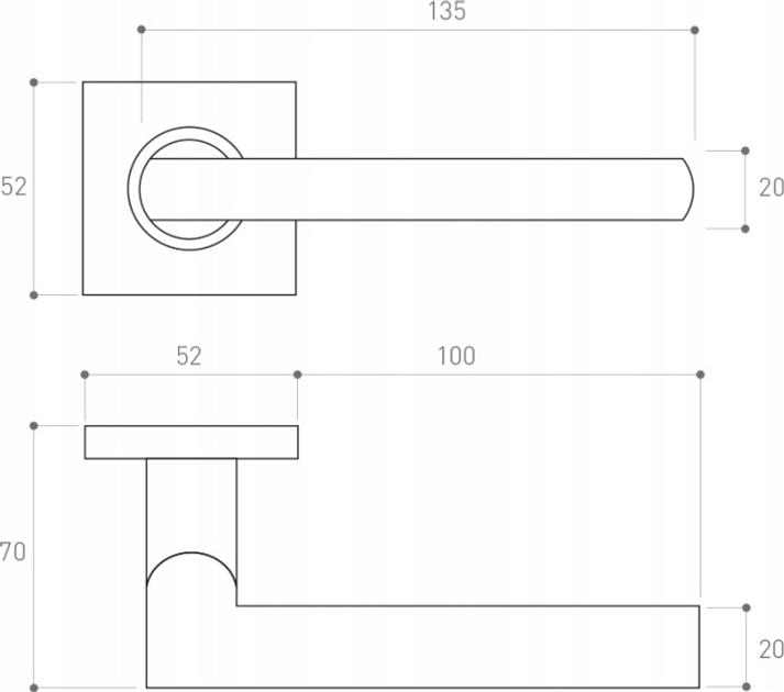 Дверна ручка Metal-Bud Metro квадратна Срібна (5907354089734) - зображення 2