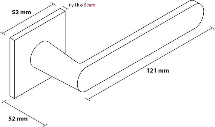 Дверна ручка Metal-Bud Luna Q Slim Чорна ZLUKSCZ (5905496701132) - зображення 2
