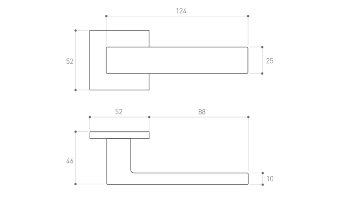 Дверна ручка Metal-Bud Cube Q Slim Сатинований латунь ZCUKSMS (5901643188603) - зображення 3