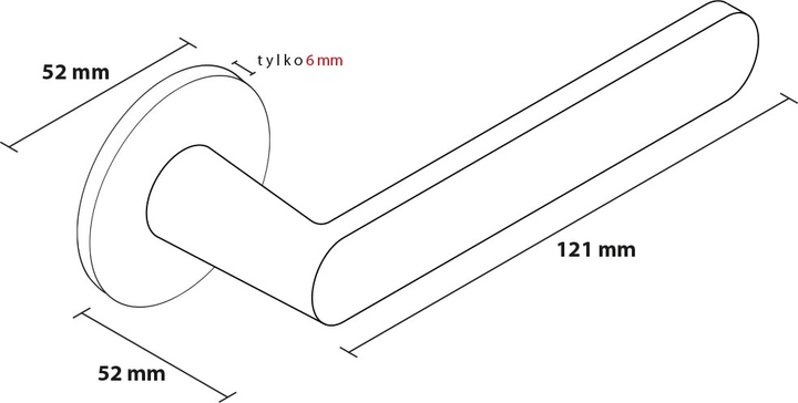 Дверна ручка Metal-Bud Luna R Slim Чорна ZLUOSCZ (5907354080465) - зображення 2