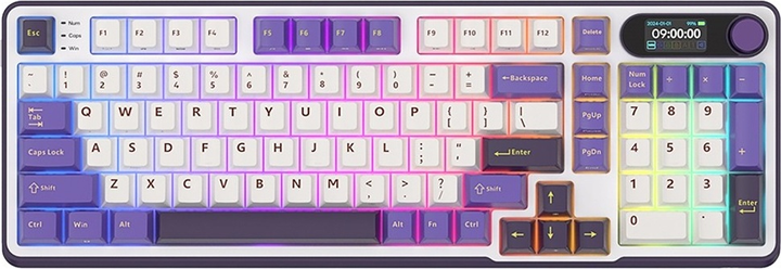 Klawiatura bezprzewodowa RK ROYAL KLUDGE S98 RGB Chartreuse Switch Blackberry Mousse (RK-S98-BBERRYMS-CHTSW-US) - obraz 1