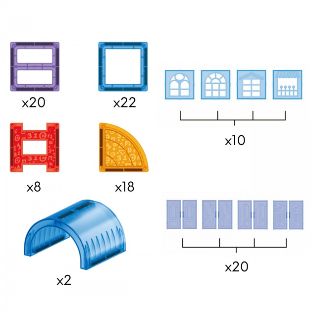 Klocki Magnetyczne Woopie 3D Zestaw Edukacyjny Zamek 100 elementów (5906280654856) - obraz 3