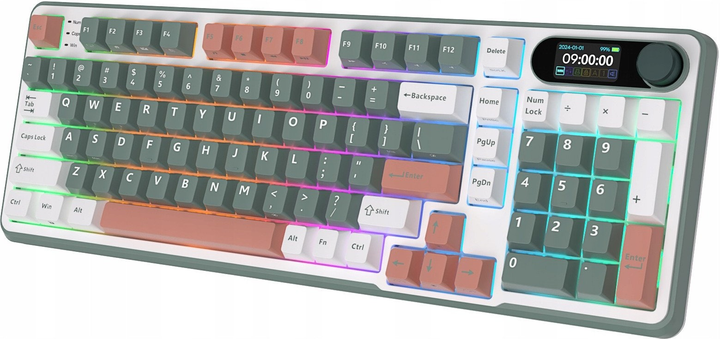 Klawiatura bezprzewodowa RK ROYAL KLUDGE S98 RGB Brown Switch Camping Green (RK-S98-CAMPGRN-BRNSW-US) - obraz 3