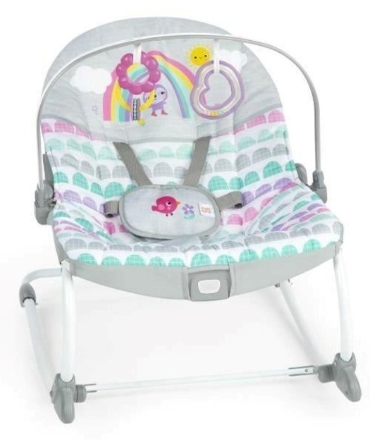 Leżaczek dziecięcy Bright Starts z wibracja Rosy Rainbow  0m+ do 18 kg 13030-3 (0074451130302) - obraz 1