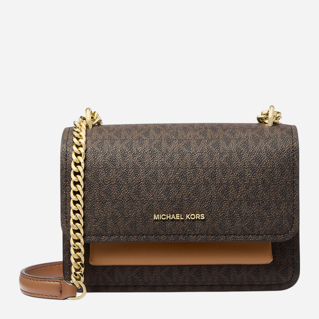 Torebka damska crossbody przez ramię mała Michael Kors Claire Sm Xbody 32R5GC7C1B 252 Ciemnobrązowa (800070349058) - obraz 1