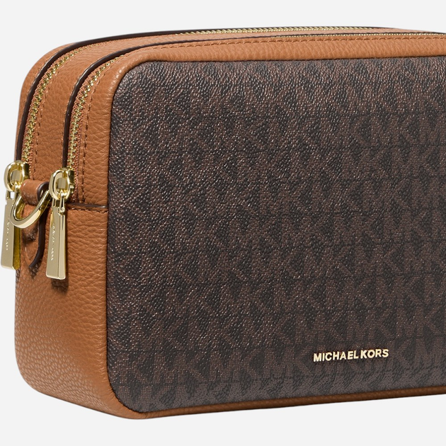 Сумка крос-боді через плече жіноча маленька Michael Kors Bryant Md Dblzp Chn Camera Xbody 32S5GYTC5B 252 Темно-коричнева (800070349060) - зображення 5