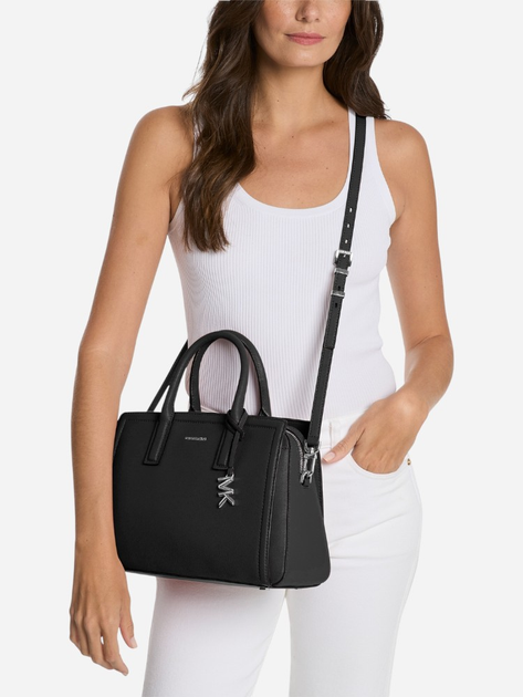 Сумка крос-боді через плече жіноча з натуральної шкіри середня Michael Kors Laila Sm Satchel 30S5S9IS1L 001 Чорна (800070349083) - зображення 2